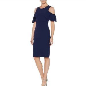 Bardot Navy Blue Cold Shoulder Jessie Dress Size 6